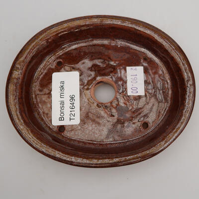 Ceramiczna miska bonsai 12,5 x 10,5 x 2 cm, kolor brązowy - 3