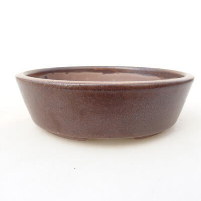 Ceramiczna miska bonsai 14,5 x 14,5 x 4,5 cm, kolor brązowy - 3
