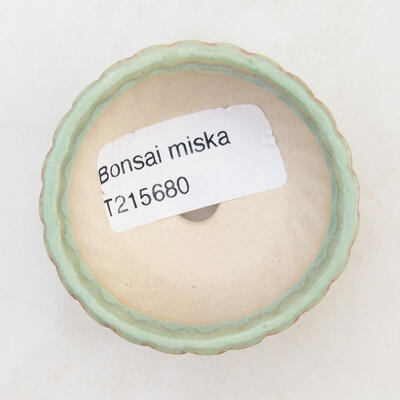 Ceramiczna miska bonsai 5 x 5 x 2,5 cm, kolor zielony - 3