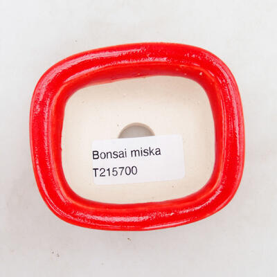 Ceramiczna miska bonsai 7 x 6 x 3,5 cm, kolor czerwony - 3