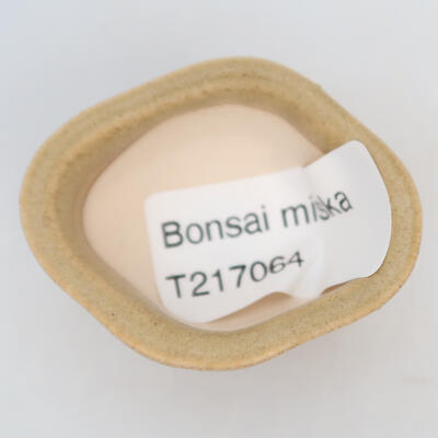 Ceramiczna miska bonsai 5 x 4 x 2 cm, kolor beżowy - 3