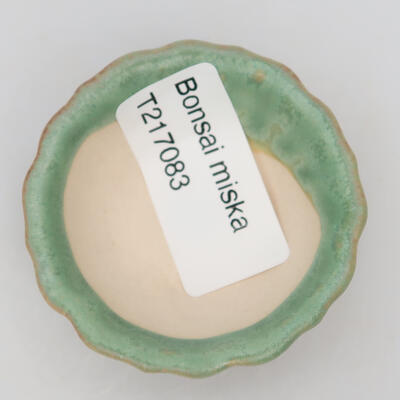 Ceramiczna miska bonsai 5 x 5 x 2 cm, kolor zielony - 3
