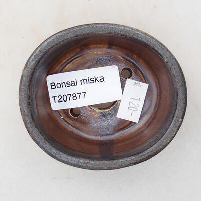 Ceramiczna miska bonsai 7,5 x 6,5 x 3,5 cm, kolor brązowy - 3
