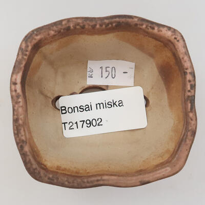 Ceramiczna miska bonsai 7 x 6,5 x 3,5 cm, kolor różowy - 3