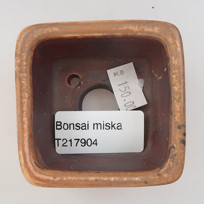 Ceramiczna miska bonsai 6 x 6 x 4 cm, kolor różowy - 3