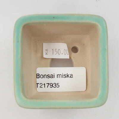 Ceramiczna miska bonsai 6,5 x 6,5 x 4 cm, kolor zielony - 3