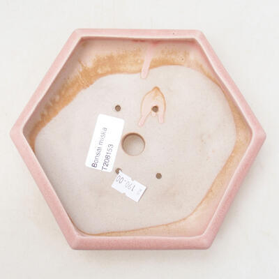 Ceramiczna miska bonsai 13 x 15 x 3,5 cm, kolor różowy - 3