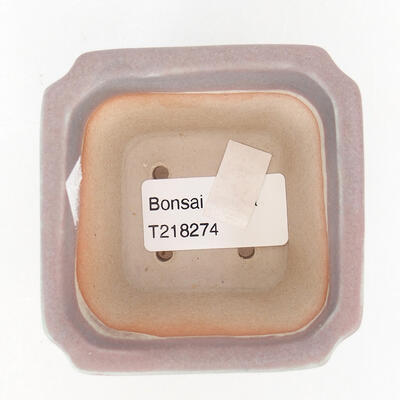 Ceramiczna miska bonsai 7 x 7 x 5,5 cm, kolor różowy - 3