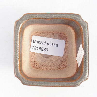 Ceramiczna miska bonsai 7 x 7 x 5,5 cm, kolor szary - 3