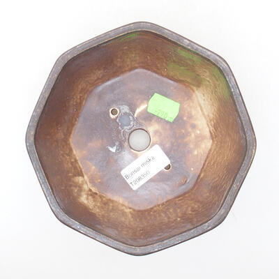 Ceramiczna miska bonsai 15,5 x 15,5 x 6,5 cm, kolor brązowy - 3