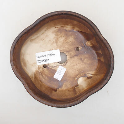 Ceramiczna miska bonsai 14 x 13 x 5 cm, kolor brązowy - 3