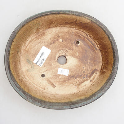 Ceramiczna miska bonsai 20 x 17,5 x 5,5 cm, kolor zielono-brązowy - 3