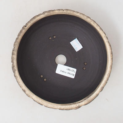 Ceramiczna miska bonsai 17,5 x 17,5 x 5,5 cm, popękany szary kolor - 3