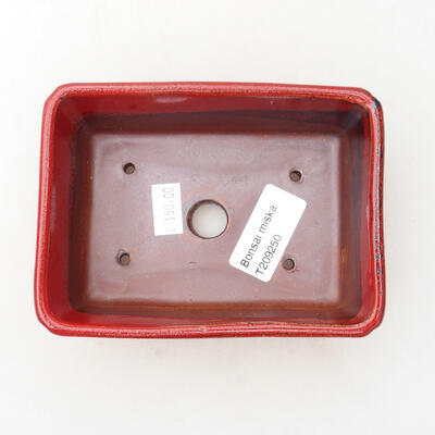 Ceramiczna miska bonsai 12,5 x 9 x 4,5 cm, kolor czerwony - 3