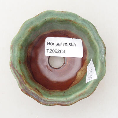 Ceramiczna miska bonsai 8 x 8 x 4,5 cm, kolor zielony - 3