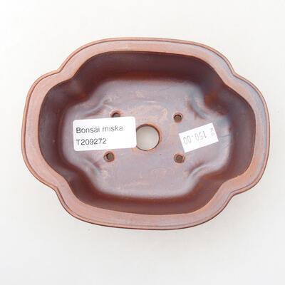 Ceramiczna miska bonsai 12,5 x 9,5 x 5 cm, kolor brązowy - 3