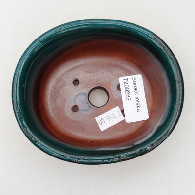 Ceramiczna miska bonsai 11,5 x 9,5 x 5,5 cm, kolor zielony - 3