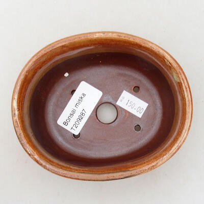Ceramiczna miska bonsai 11,5 x 9,5 x 5,5 cm, kolor brązowy - 3