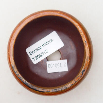 Ceramiczna miska bonsai 7,5 x 7,5 x 4 cm, kolor brązowy - 3