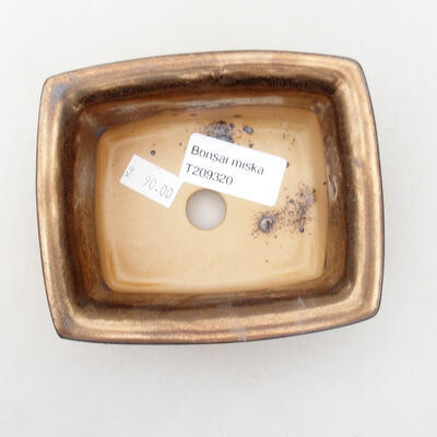 Ceramiczna miska bonsai 11 x 9 x 4,5 cm, kolor złoty - 3