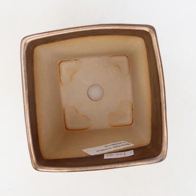 Ceramiczna miska bonsai 9,5 x 9,5 x 13 cm, kolor złoty - 3