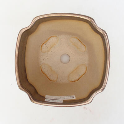 Ceramiczna miska bonsai 10,5 x 10,5 x 12 cm, kolor złoty - 3