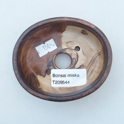 Ceramiczna miska bonsai 9 x 7,5 x 3,5 cm, kolor brązowy - 3