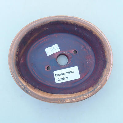 Ceramiczna miska bonsai 14 x 11,5 x 4 cm, kolor różowo-brązowy - 3