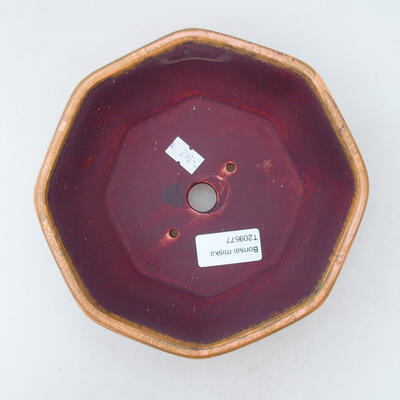Ceramiczna miska bonsai 16 x 16 x 7 cm, kolor różowo-brązowy - 3