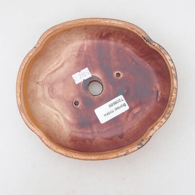 Ceramiczna miska bonsai 17,5 x 15 x 5 cm, kolor różowo-brązowy - 3