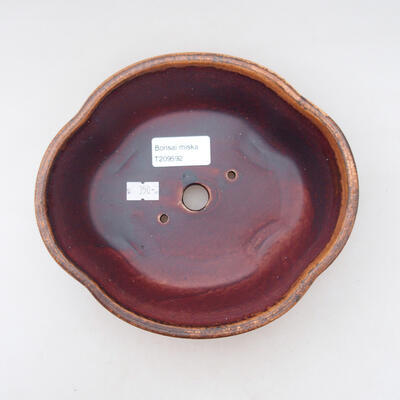 Ceramiczna miska bonsai 18 x 16 x 6,5 cm, kolor brązowy - 3