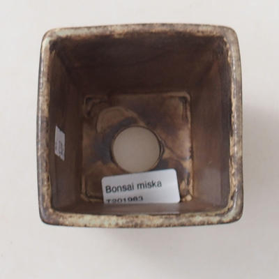 Ceramiczna miska bonsai 8 x 8 x 10 cm, kolor brązowy - 3