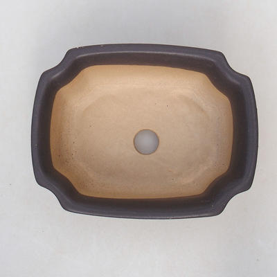 Ceramiczna miska bonsai H 01 - 12 x 9 x 5 cm, czarny mat - 3