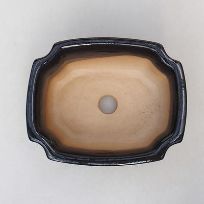 Ceramiczna miska bonsai H 01 - 12 x 9 x 5 cm, czarny połysk - 3