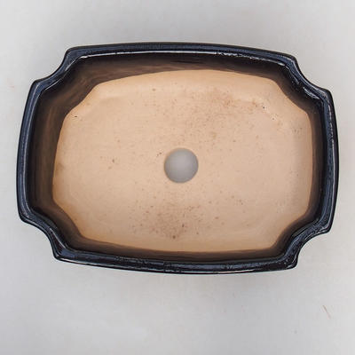 Ceramiczna miska bonsai H 03 - 16,5 x 11,5 x 5 cm, czarny połysk - 3