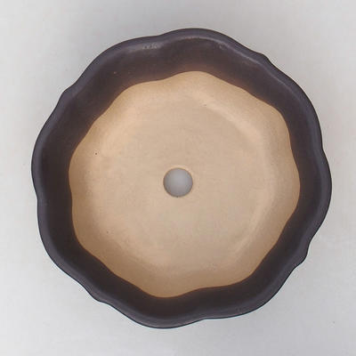 Ceramiczna miska bonsai H 06 - 14,5 x 14,5 x 4,5 cm, czarny mat - 3