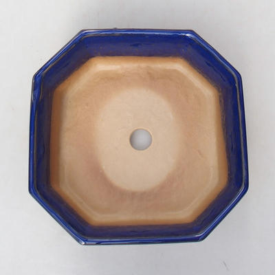 Ceramiczna miska bonsai H 14 - 17,5 x 17,5 x 6,5 cm, niebieski - 3