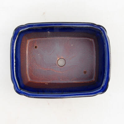 Miska Bonsai + spodek H 50 - miska 16,5 x 12 x 6 cm, spodek 17 x 12,5 x 1,5 cm, Niebieski porysowany - 3