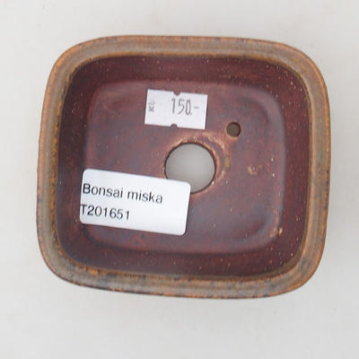 Ceramiczna miska bonsai 9 x 8 x 3,5 cm, kolor cegieł - 3