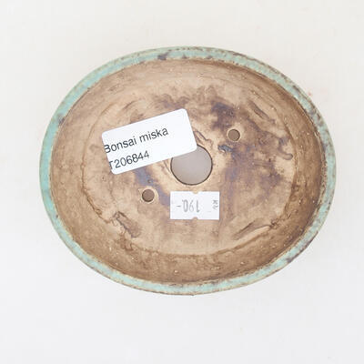 Ceramiczna miska bonsai 10,5 x 9 x 4,5 cm, kolor brązowo-zielony - 3