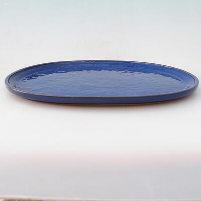 Ceramiczny spodek bonsai H 54 - 36 x 29 x 2 cm, niebieski - 3
