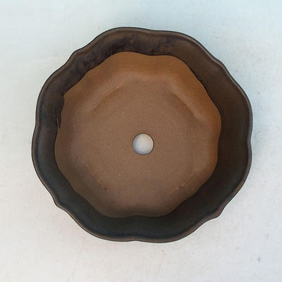 Ceramiczna miska bonsai H 06 - 14,5 x 14,5 x 4,5 cm, brązowy - 14,5 x 14,5 x 4,5 cm - 3